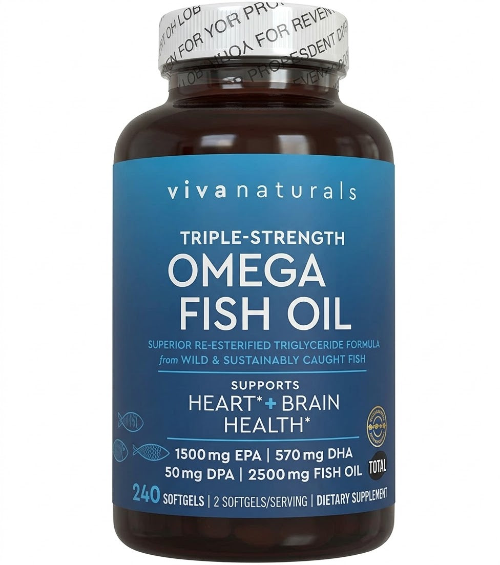 Viva Naturals Triple-Strength Omega Fish Oil(240softgels)