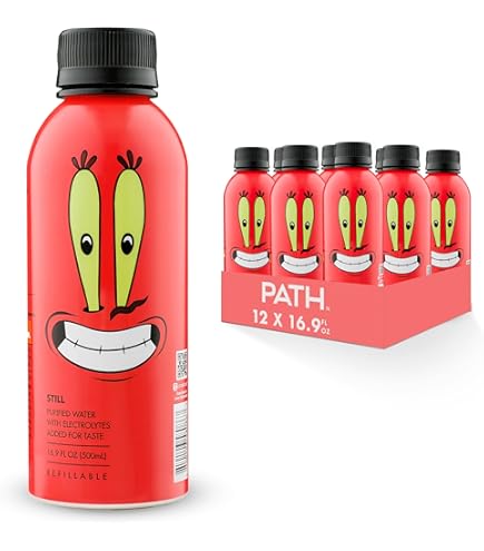 PATHWATER Still Water Ultra-Purified, pH-Balanced, Locally Sourced SpongeBob All-Stars Variety Pack Aluminum Bottle BPA Free, Reusable, Infinitely Recyclable Bottled Water 16.9oz (Pack of 1)