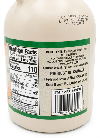 Kirkland Signature Organic Pure Maple Syrup, 33.8 oz