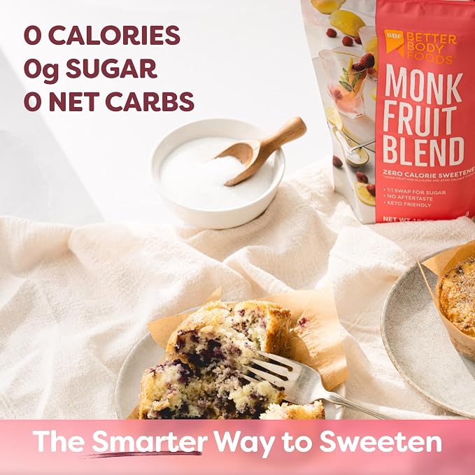Better Body Foods, Monk Fruit Blend, Zero Calorie Sweetener, 16 oz (454g)