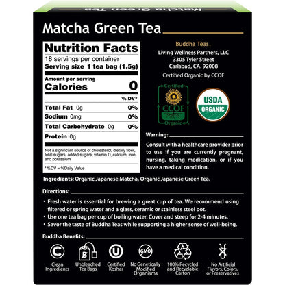 BUDDHA TEAS Organic Herbal Tea Bags Nettle Leaf Tea - 18 Bags