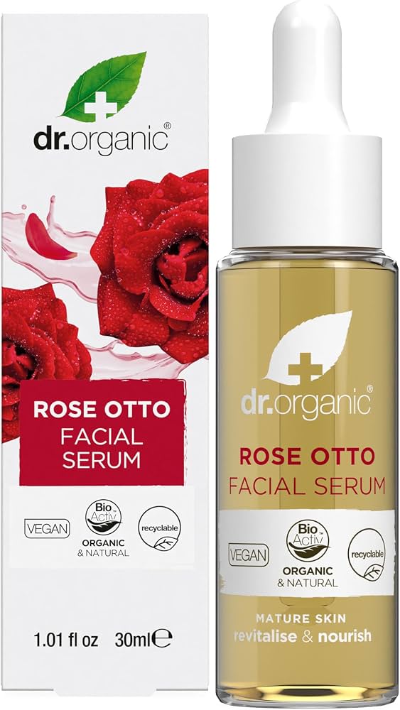 Dr. Organic Rose Otto Facial Serum: Revitalise & Nourish for Mature Skin - 30ml