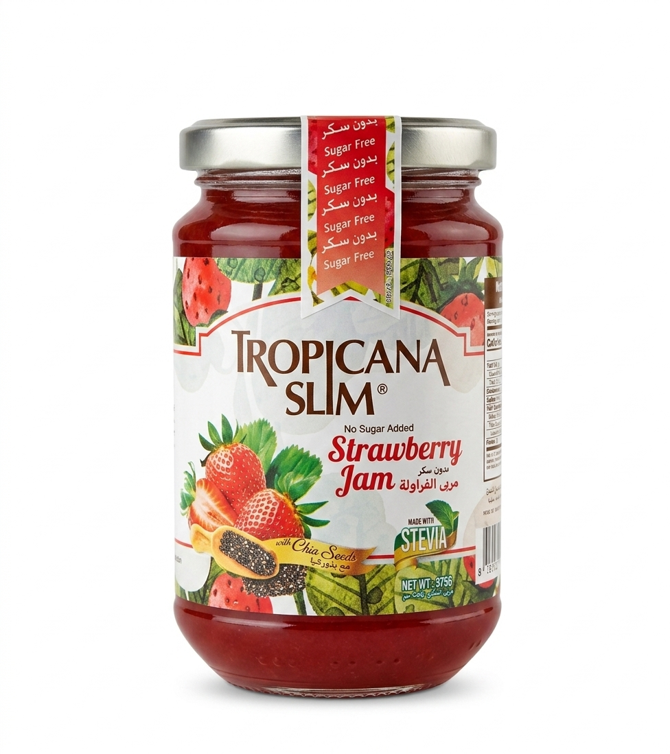 Tropicana Slim Strawberry Jam with Chia Seeds (No Sugar Added) - 375g