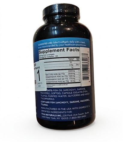 Viva Naturals Triple-Strength Omega Fish Oil(240softgels)