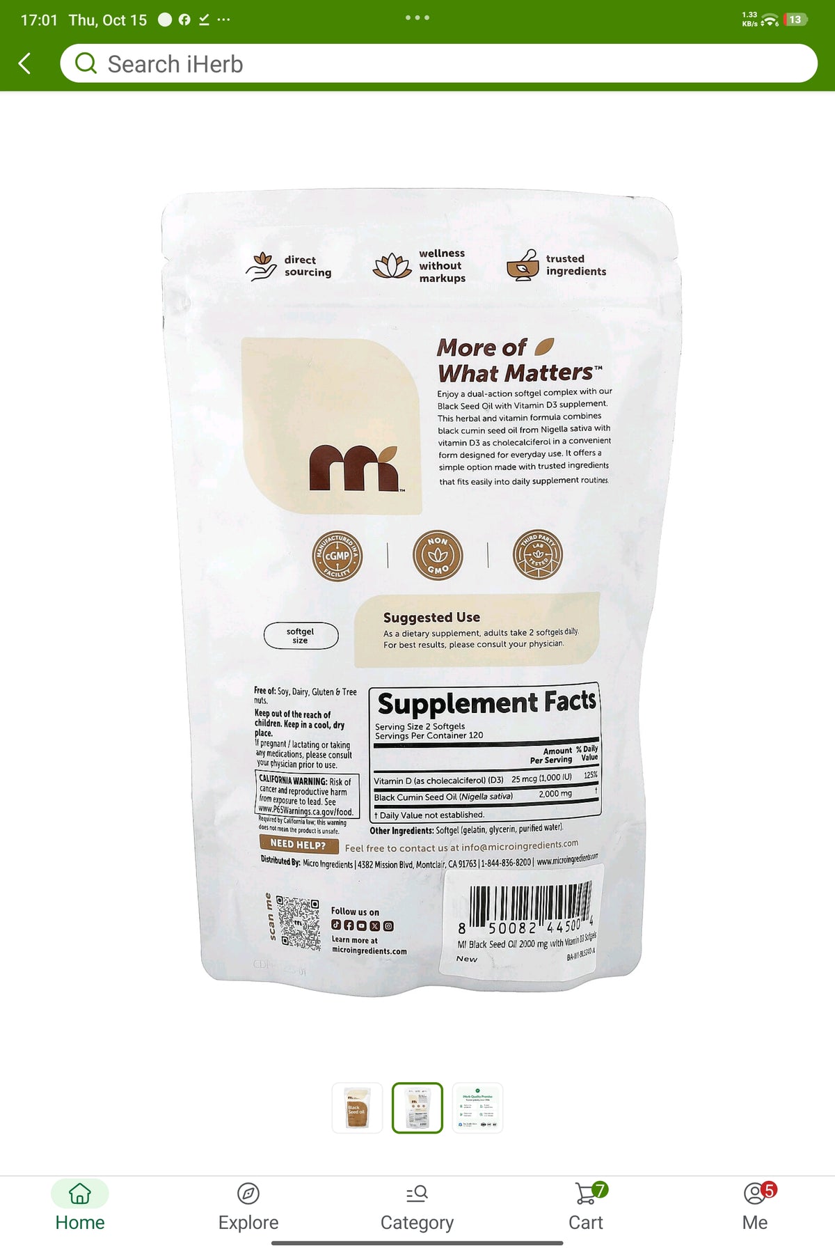 Black seed oil with vitamin D3 -240softgels