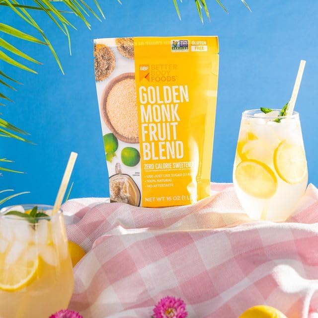 Better Body Foods, Golden Monk Fruit Blend, Zero Calorie Sweetener, 16 oz (454g)