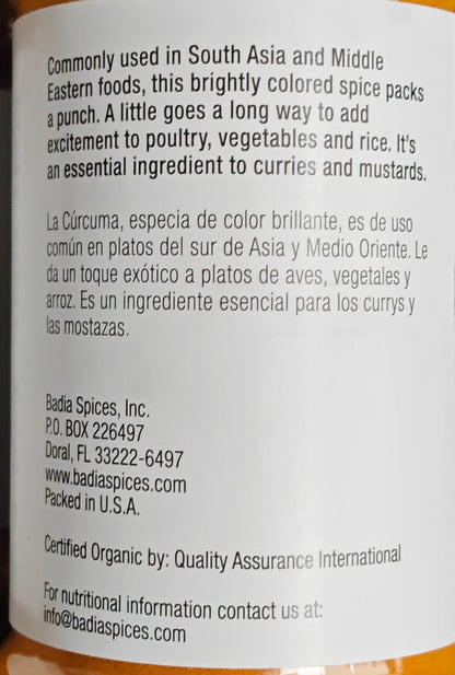 Badia organic Turmeric Ground, 7 Oz