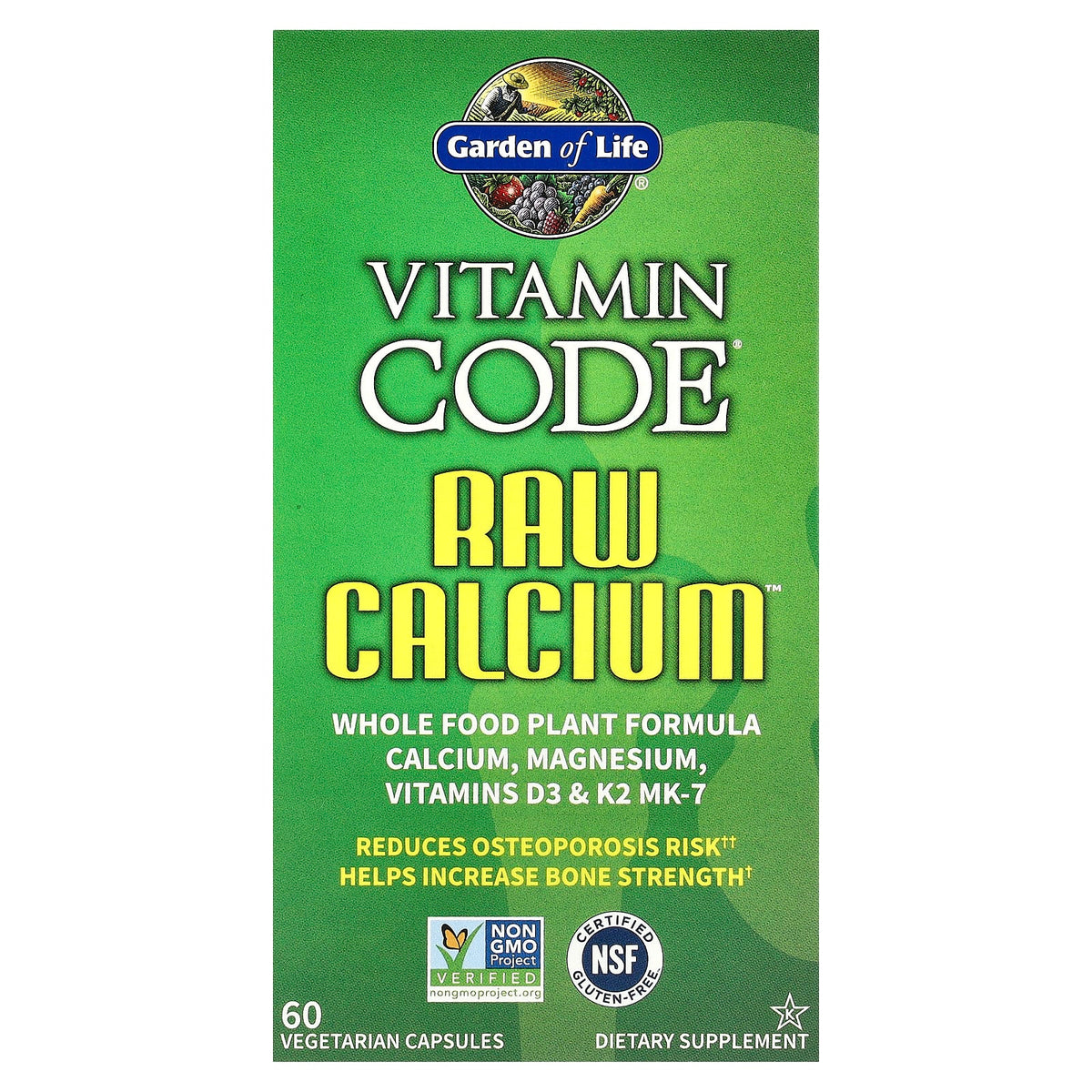 Garden of Life - Vitamin Code Raw Calcium-60vegetarian capsules