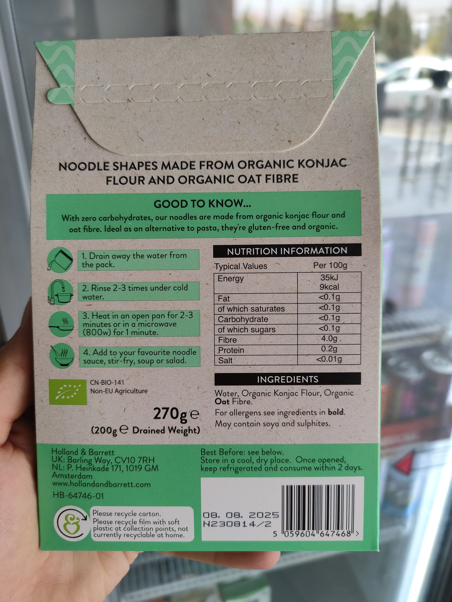 Holland & Barrett Zero Carb noodles 270g