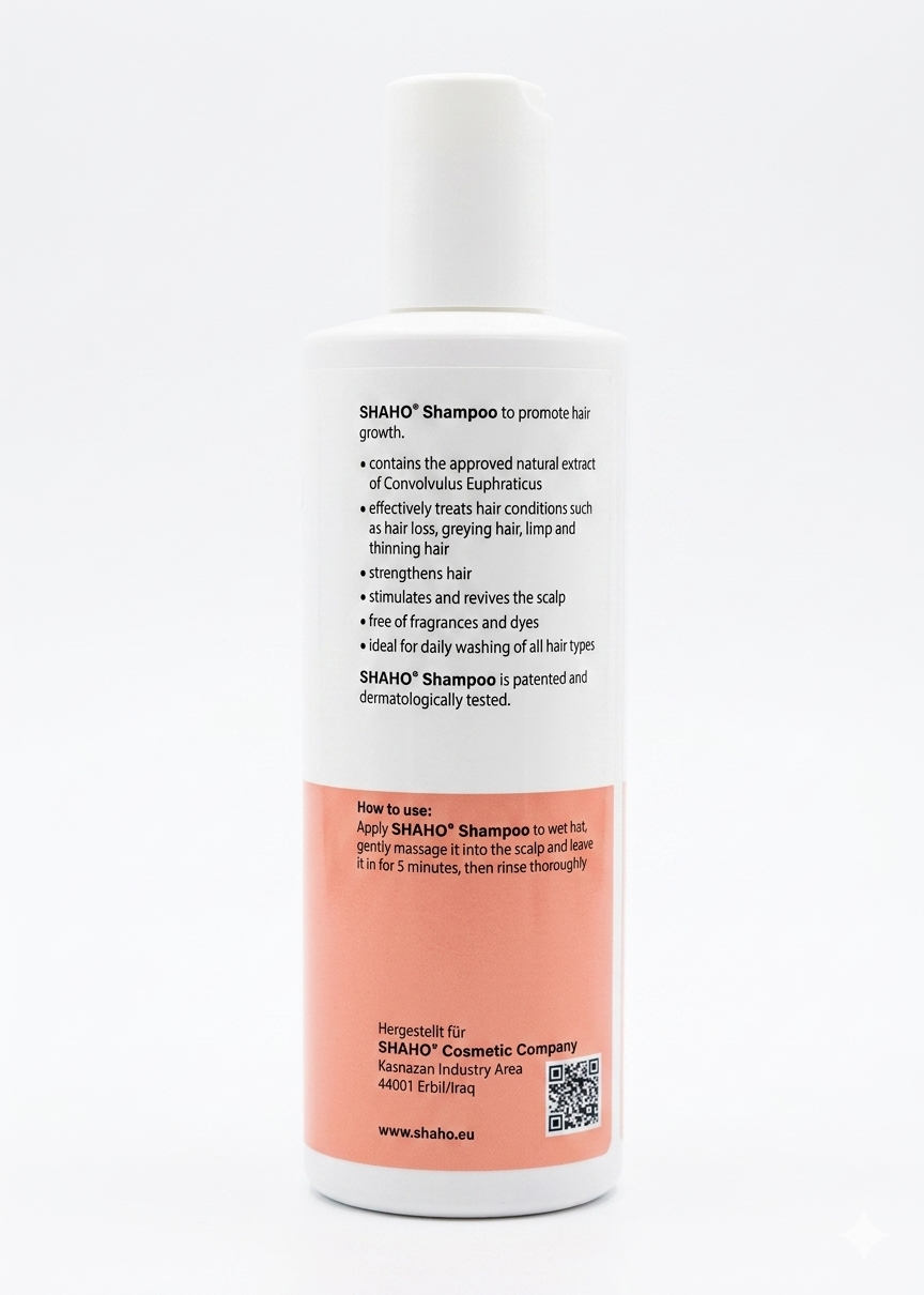 SHAHO Anti-Hair Loss & Growth Stimulating Shampoo - 250ml (Made in Germany)