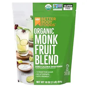 Better Body Foods, Organic Monk Fruit Blend, Zero Calorie Sweetener, 16 oz (454g)