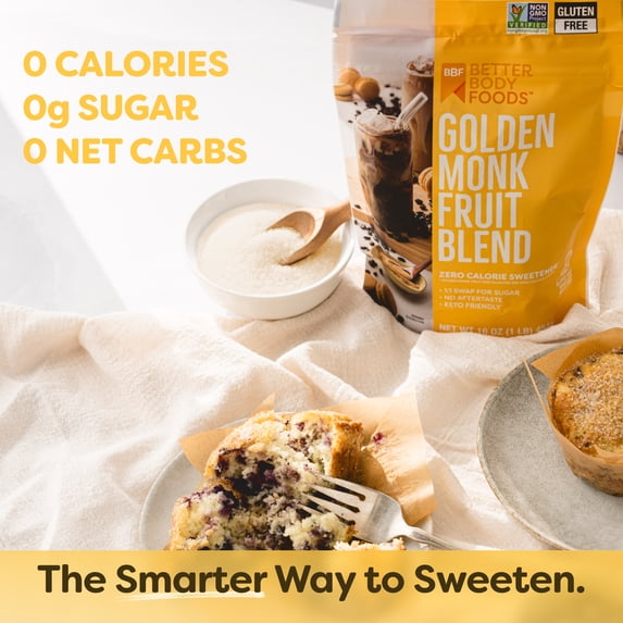 Better Body Foods, Golden Monk Fruit Blend, Zero Calorie Sweetener, 16 oz (454g)