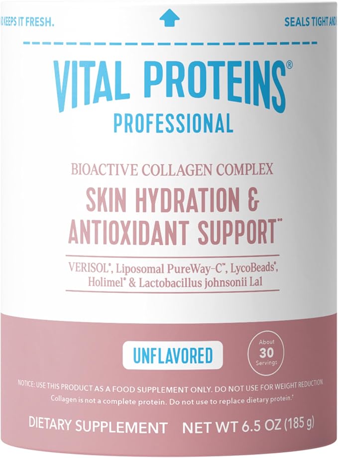Vital Proteins Professional Bioactive Collagen Complex – Skin Hydration & Antioxidant Support (Unflavored, 185g / 6.5 oz)