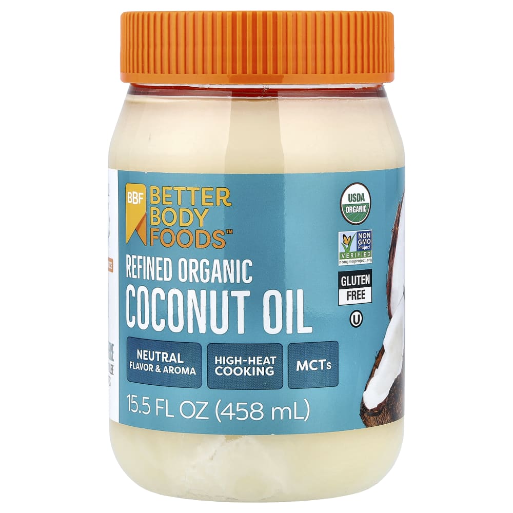 BetterBody Foods Organic, Naturally Refined Coconut Oil , All Purpose Oil for Cooking, Baking, Hair and Skin Care