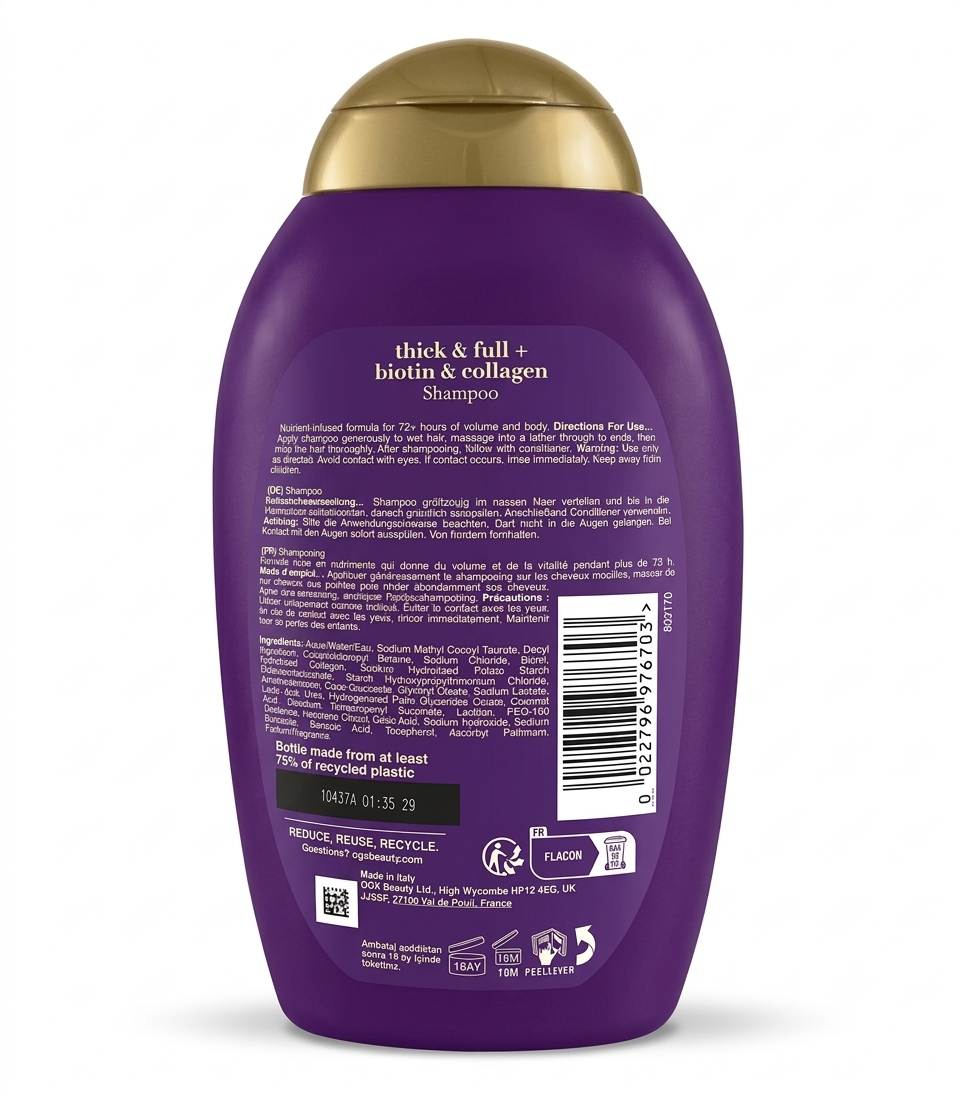 OGX Thick & Full + Biotin & Collagen Volumising Shampoo - 
(385ml)
