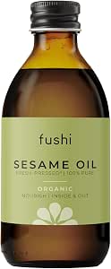 Fushi Organic Sesame Oil 250 ml Virgin & Fresh-Pressed Rich in Vitamin E, B & Complex Minerals | Best for Scars, Dry Skin & Fine Lines | Ethical & Vegan | Manufactured in the UK