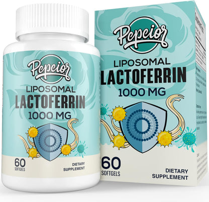 Liposomal Bovine Lactoferrin 1000 mg - Higher Absorption - for Iron Absorption & Immune Function Lactoferrin Supplements for Adults, 60 Softgels