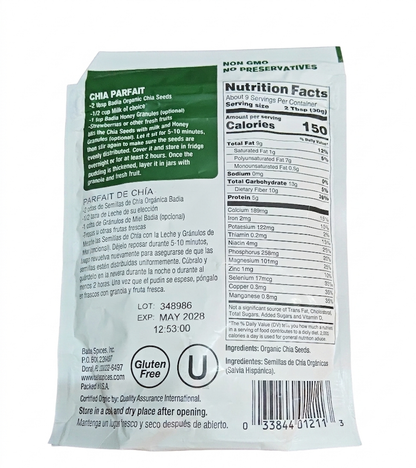 Badia Organic Whole Chia Seeds 9 oz pack of 1