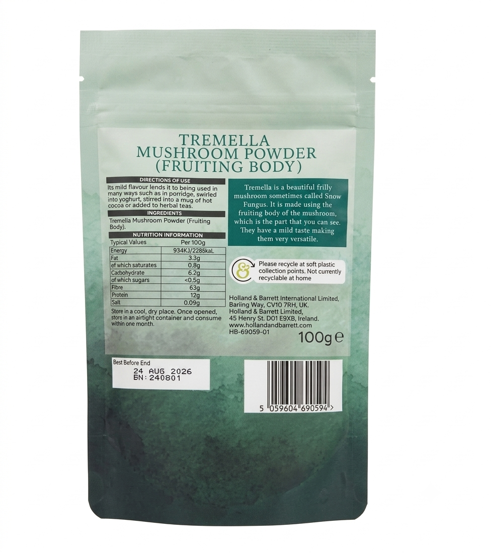 Holland & Barrett Tremella Mushroom Powder 100g