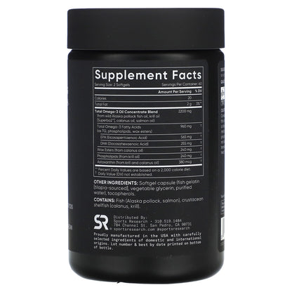 Total Omega-3 Full-Spectrum (120 Softgels) - Sports Research