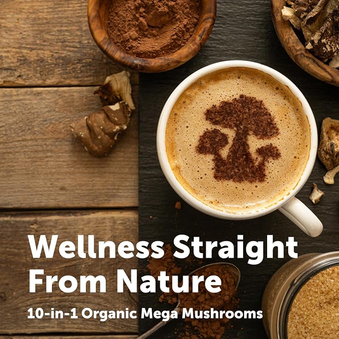 Micro Ingredients Organic Mega Mushroom Powder, 10-in-1 Mushroom Blend, 5oz
USDA Organic 10-Mushroom Blend with Lion’s Mane, Shiitake, Chaga & Cordyceps | Mix into Coffee, Tea & Smoothies