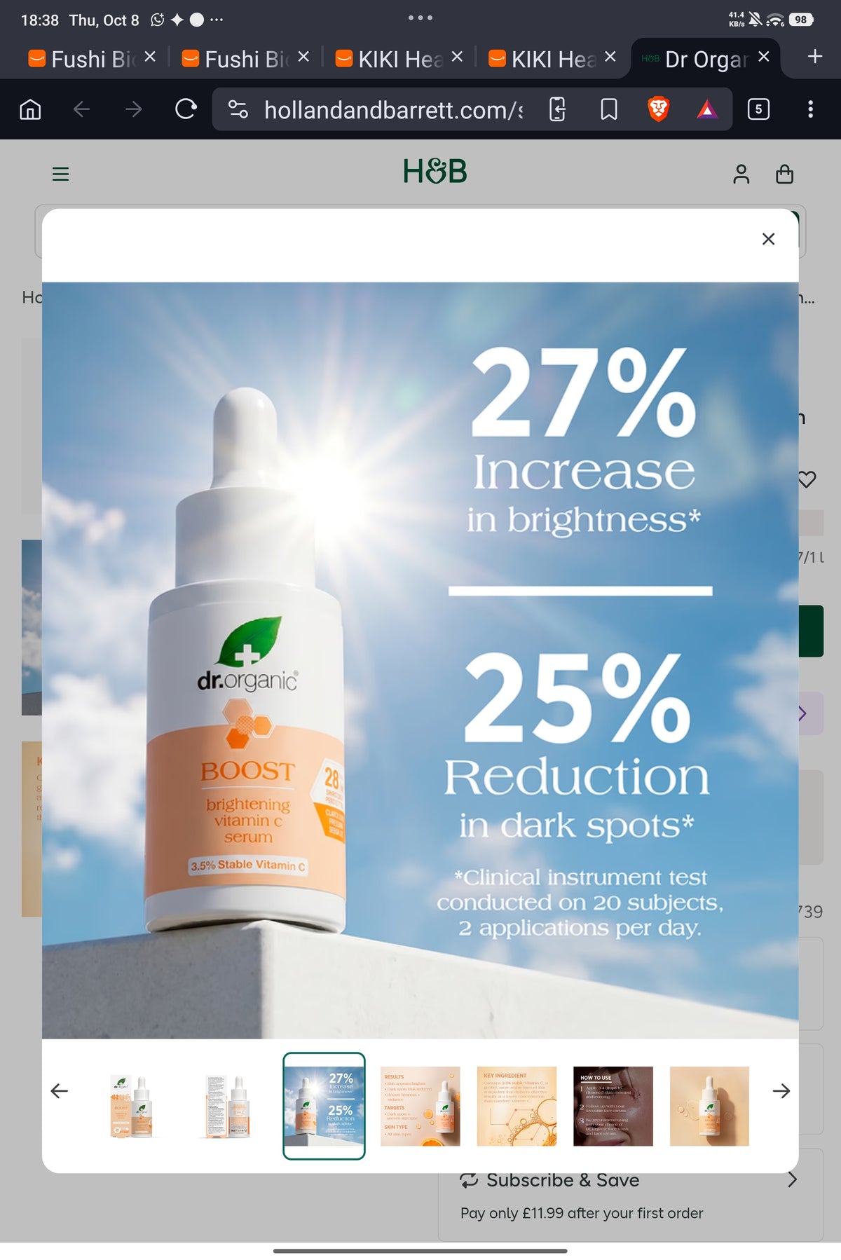 Dr. Organic BOOST Brightening Vitamin C Serum (3.5% Stable Vitamin C)