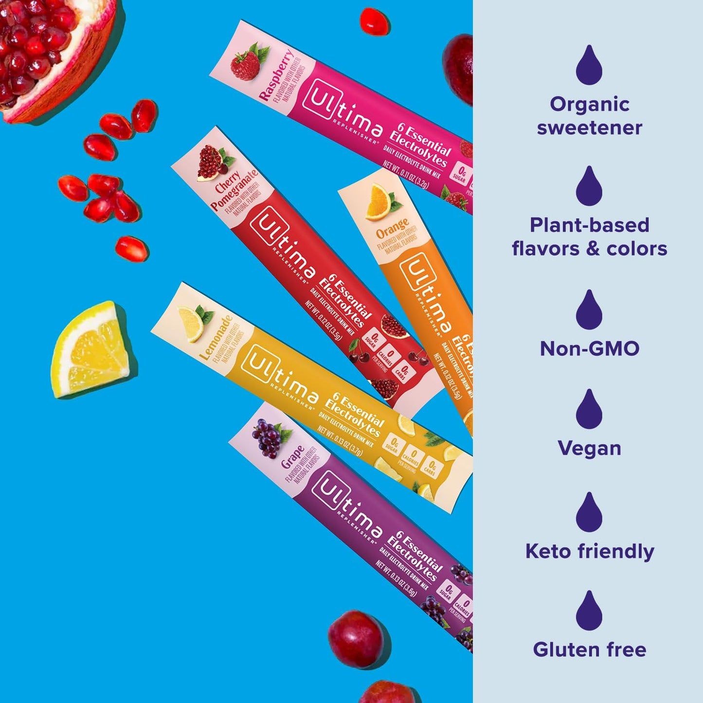Ultima Replenisher Daily Electrolyte Drink Mix - Original Variety Pack (20 Stickpacks)