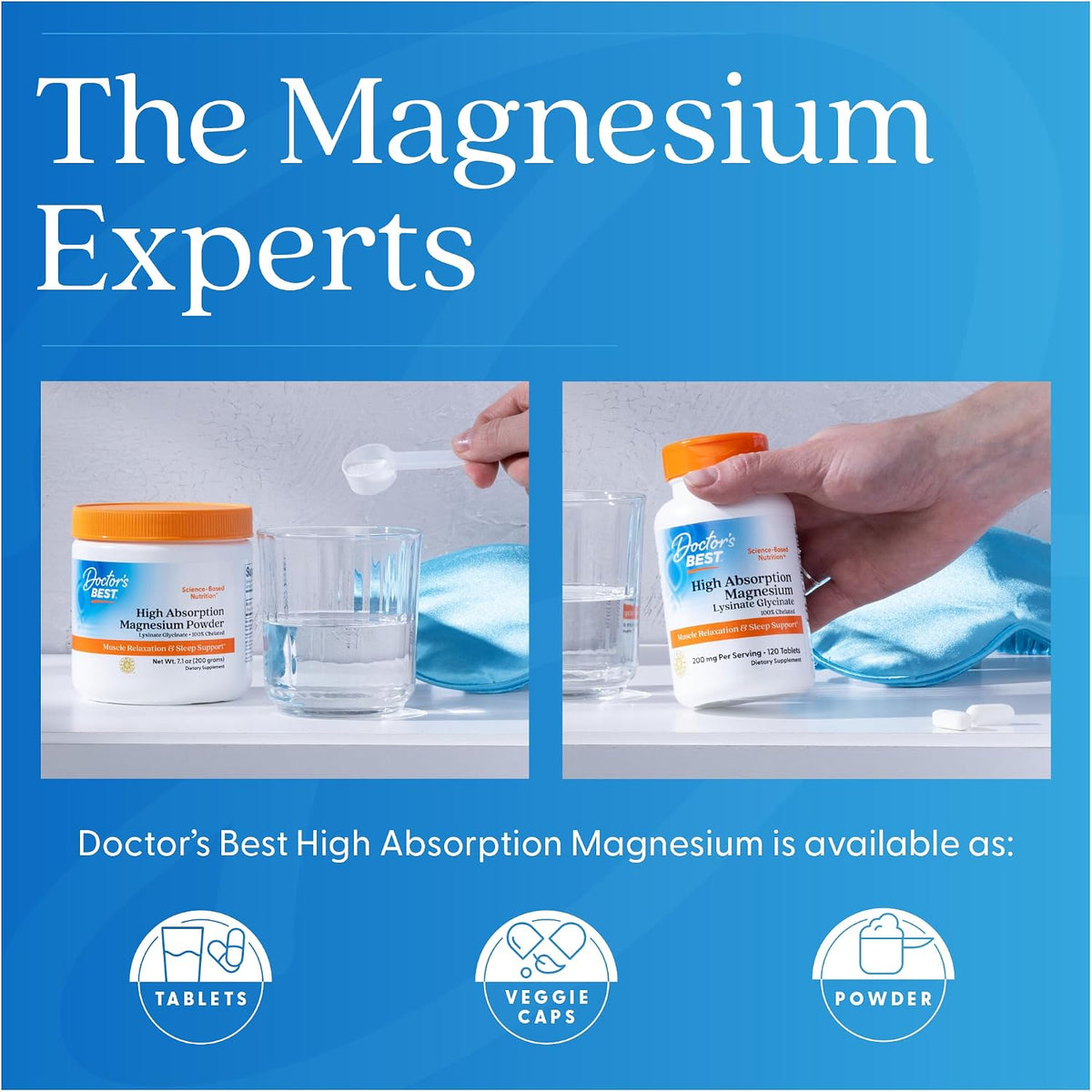 Doctor's Best High Absorption Magnesium Glycinate Lysinate 200mg, 240 Count