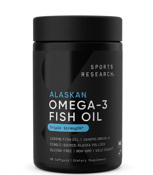 Omega-3 Fish Oil, Triple Strength, 90 Softgels, Sports Research