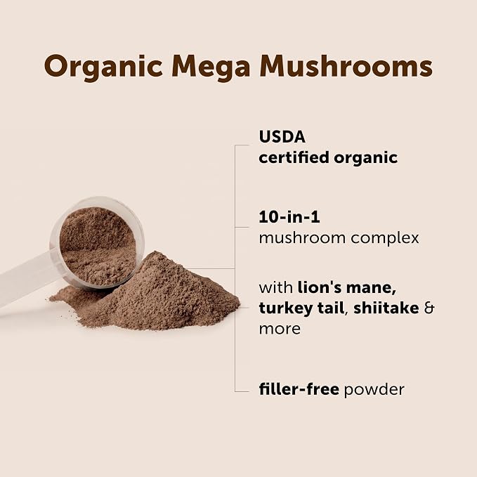 Micro Ingredients Organic Mega Mushroom Powder, 10-in-1 Mushroom Blend, 5oz
USDA Organic 10-Mushroom Blend with Lion’s Mane, Shiitake, Chaga & Cordyceps | Mix into Coffee, Tea & Smoothies