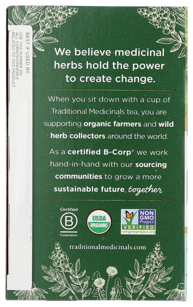Traditional Medicinals Tea, Organic Hawthorn & Hibiscus, Promotes Heart Health, 16 Tea Bags