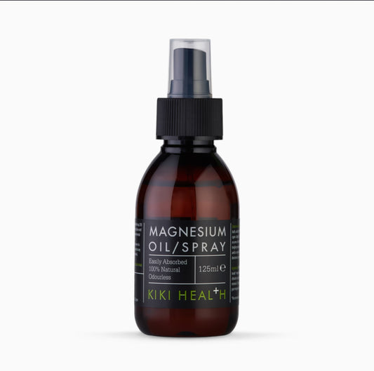 KIKI Health 100% Natural Magnesium Oil Spray | Rapid Absorption Odourless Formula | Muscle Relief | Zechstein Magnesium from Pristine 250M-Year-Old Seabed | Boost Overall Well-Being Naturally - 125ml