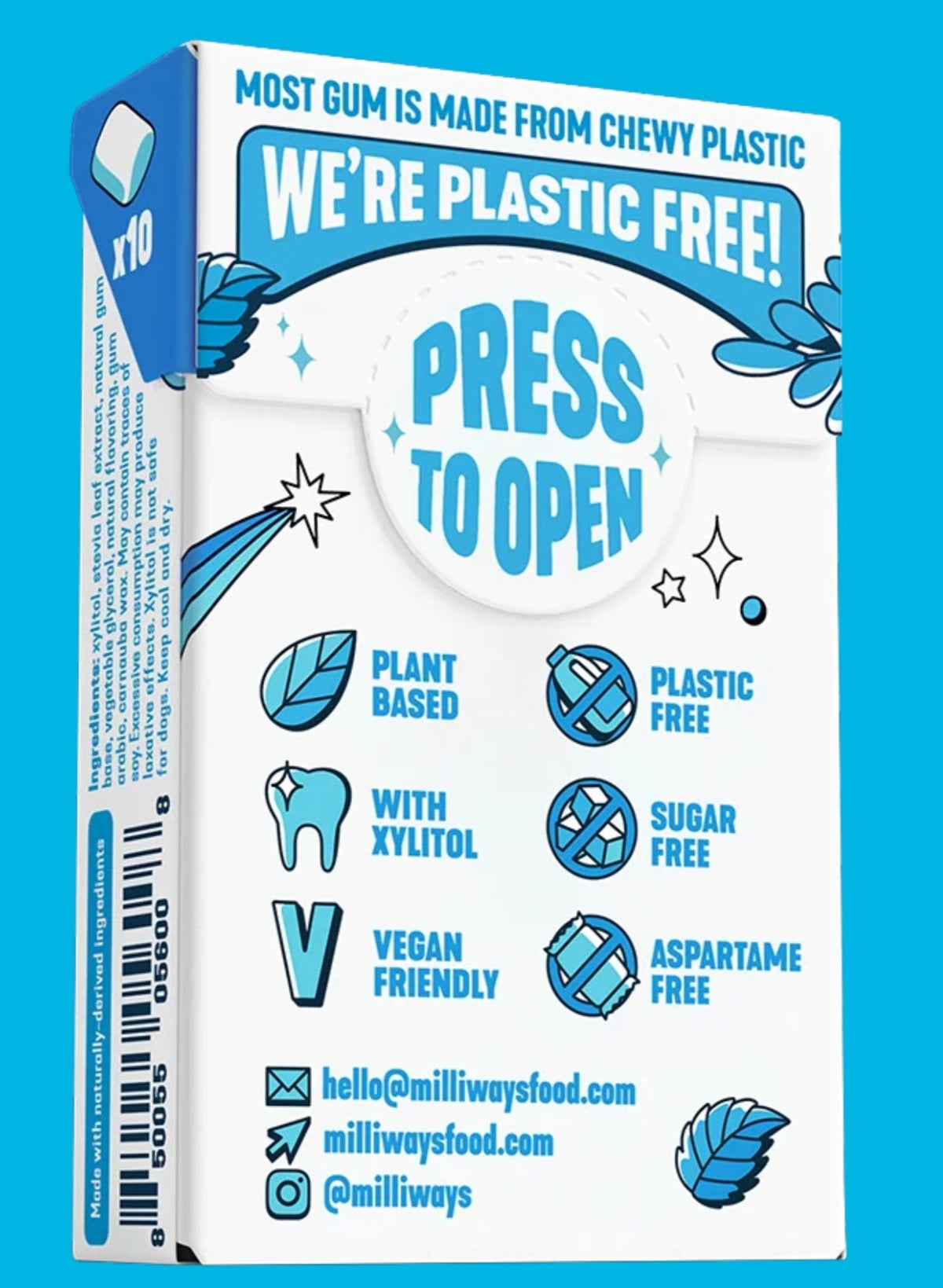Milliways Plastic-Free Chewing Gum | Crisp Mint