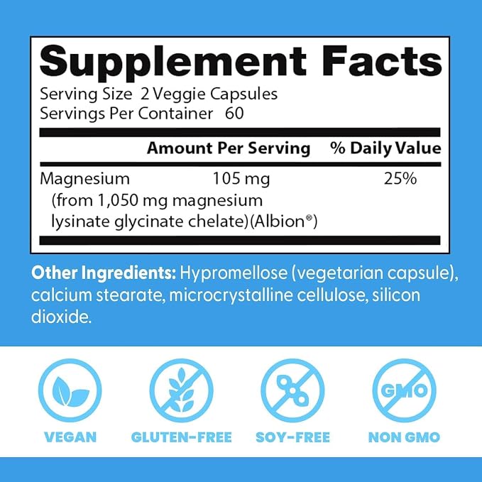 Doctor's Best High Absorption Magnesium Glycinate Lysinate, 120 Veg Caps