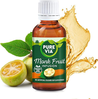 Pure Via Monk Fruit Infusion - Natural Sweetener Drops-30ml