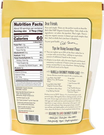 Bob's Red Mill Organic Coconut Flour - Gluten Free (453g)