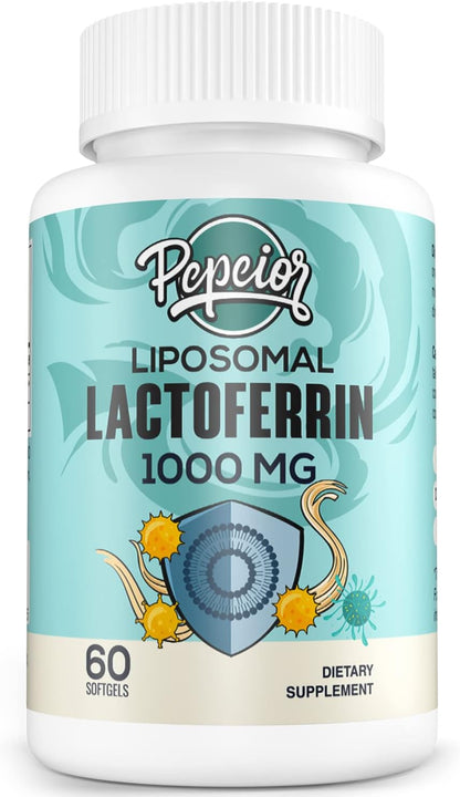Liposomal Bovine Lactoferrin 1000 mg - Higher Absorption - for Iron Absorption & Immune Function Lactoferrin Supplements for Adults, 60 Softgels