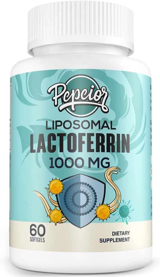 Liposomal Bovine Lactoferrin 1000 mg - Higher Absorption - for Iron Absorption & Immune Function Lactoferrin Supplements for Adults, 60 Softgels