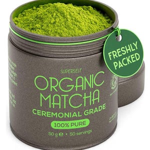 SuperSelf Organic Matcha Ceremonial Grade Powder – 100% Pure, 50g (50 Servings)