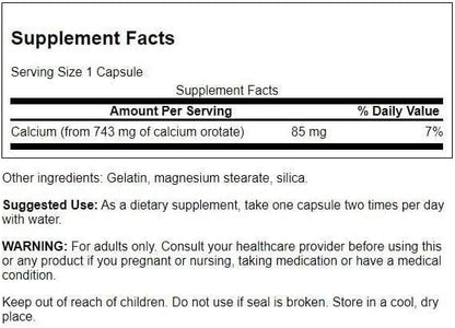 Swanson Calcium Orotate 85 Milligrams, 60 Capsules