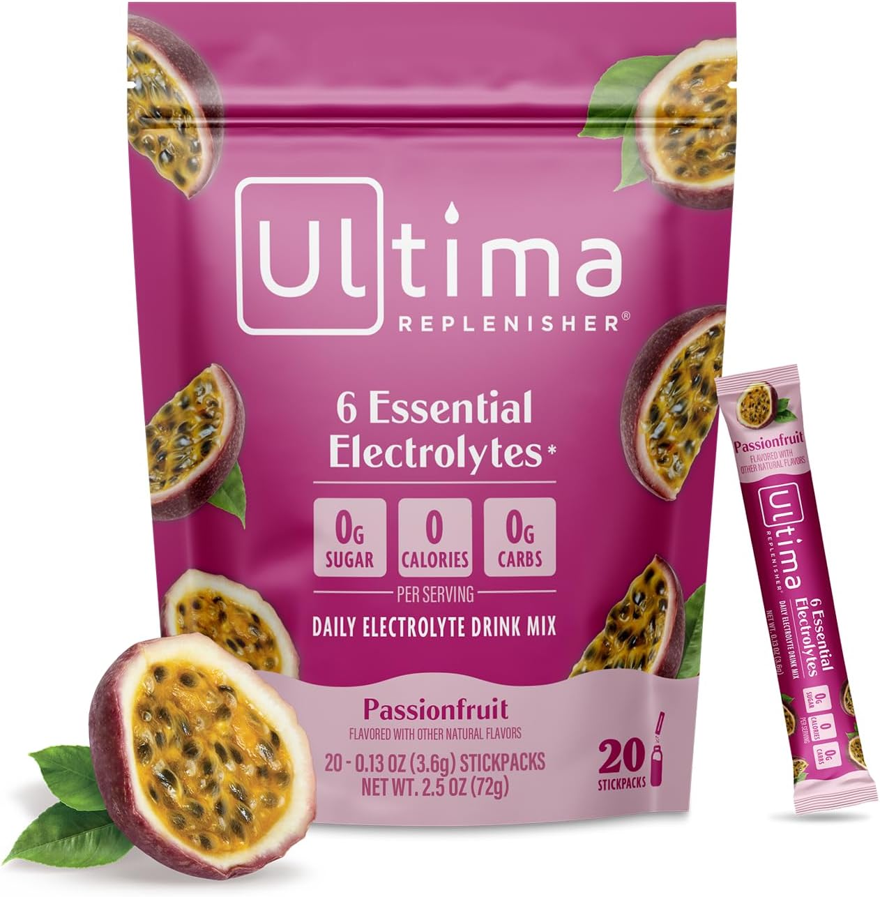 Ultima Replenisher Daily Electrolyte Drink Mix - Passionfruit (20 Stickpacks)