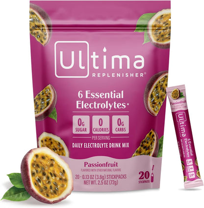 Ultima Replenisher Daily Electrolyte Drink Mix - Passionfruit (20 Stickpacks)