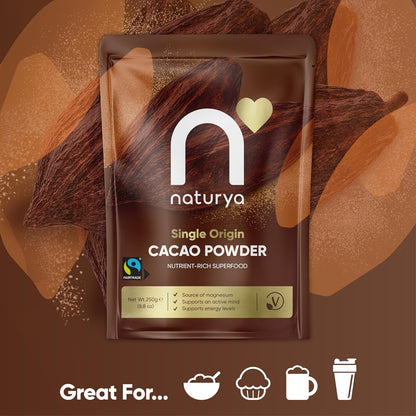 Naturya Single Origin Cacao Powder - Nutrient-Rich Superfood (125g)