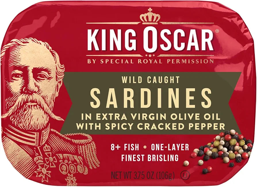 King Oscar Sardines in Water, 4.23 Ounce Cans (Pack of 1( Packaging May Vary), Skinless & Boneless, Wild Caught Canned Sardines, Low Sodium