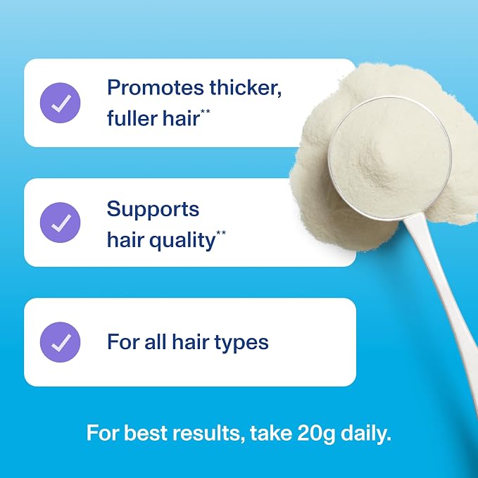Vital Proteins Collagen Peptides + Biotin 10000mcg Hair Complex, Hair Growth Supplement - Clinically Studied Lustriva to Promote Thicker Fuller Hair, 20g Unflavored Collagen for Women 11.4oz Powder
