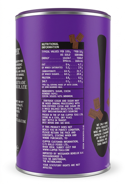 Clipper Fairtrade Super Cosy Drinking Chocolate 250g