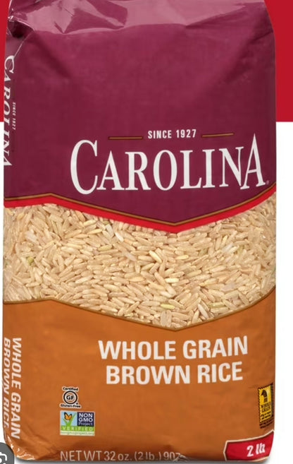 Carolina Whole Grain Brown Rice, Long Grain Rice, 2 lb Bag