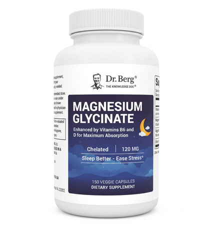 Dr. Berg Magnesium Glycinate 400 mg – Chelated Magnesium Supplement with Vitamin D and B6 for Stress Support, Relaxation, and Good Sleep – 150 Vegetable Capsules High Absorption for Overall Wellness