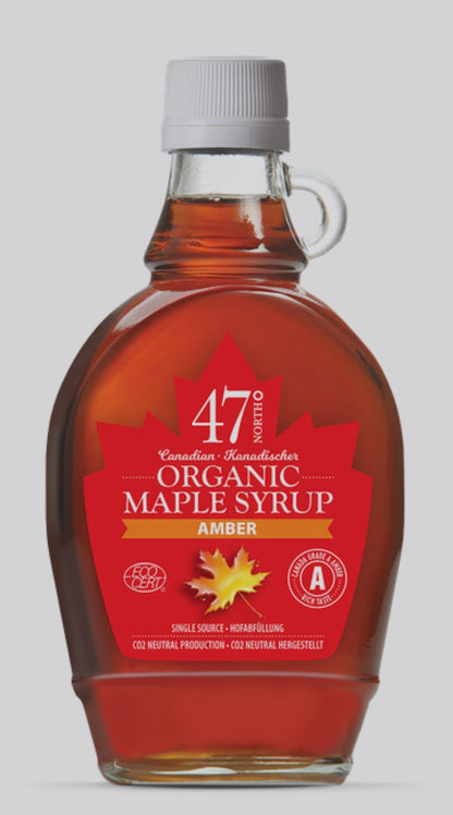 47° North Canadian Organic Maple Syrup – Amber (250g Glass Bottle)
