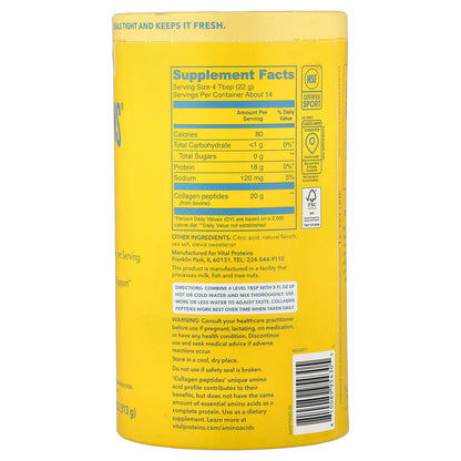 Vital Proteins Collagen Peptides - Lemon- 313g(11oz)